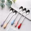 2PCS Ice Cream Spoon Creative Long Handled Minimalist Wholesale Kitchen Accessories Stirring Soup Spoon 304 Stainless Steel