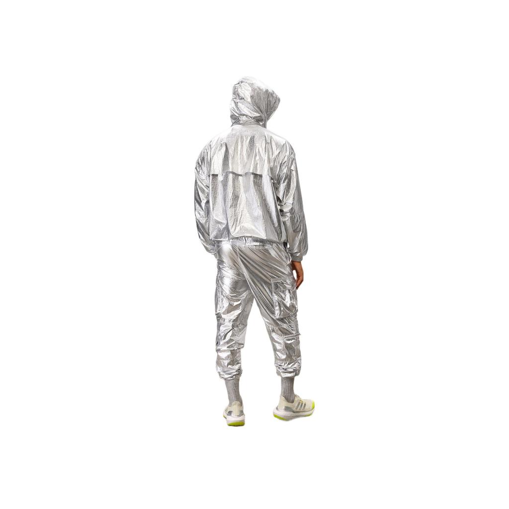 Adidas Originals Trefoil Solid Color Half-Zip Hooded Jacket Unisex Jacket Silver HN5854