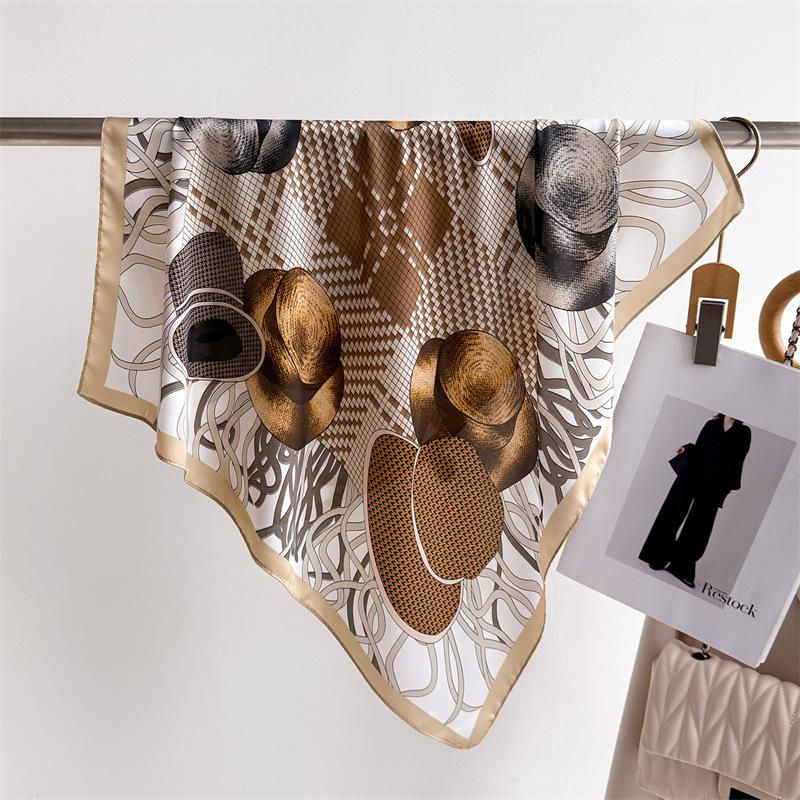 Luxury Square Sacarf 70*70cm Print Hairbands Scarf Women‘s Spring Elegant Bandanas Neckerchief Head Bands Foulard Female Scarfs