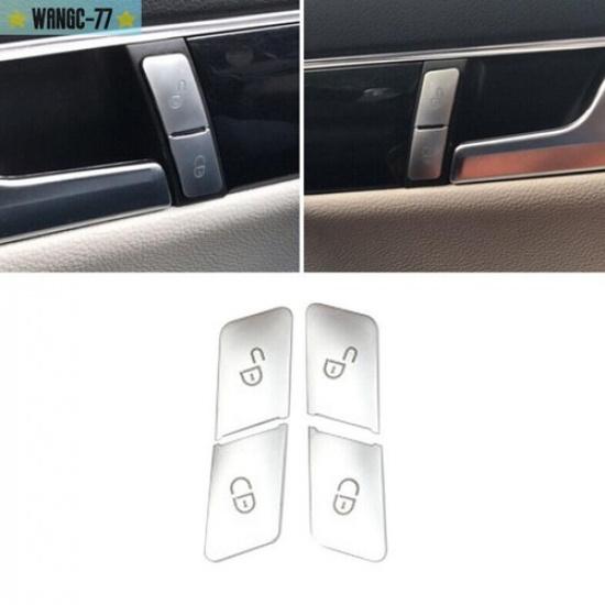 Left+Right Door Lock Unlock Switch Button Cover Trim For Mercedes-Benz W212 W204