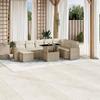 VidaXL Garden Lounge Set with Cushions 9 Pcs Beige Braided Resin 3267468