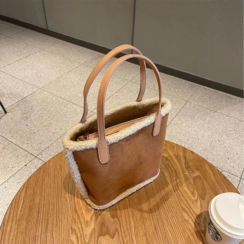 Plush Bag Women's Shoulder Bag Suede Matte Purse and Tote Bag Women's Designer Bag Mom Kid Bag