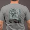 68 Cougar Unisex T-shirt. Design On Back., Mercury Cougar Blue/green Theme.