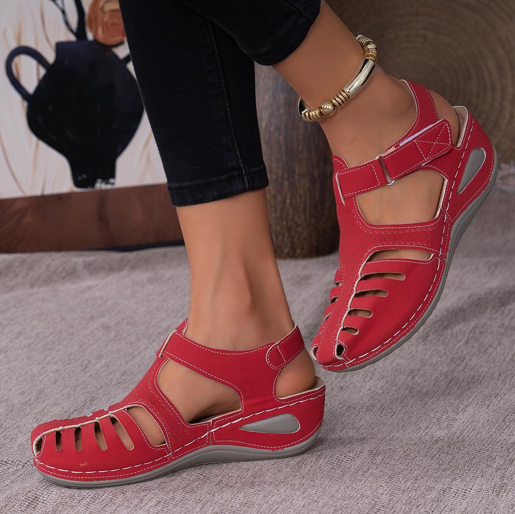 New Women's Peep-Toe Ankle Strap Sandals Summer Block Heel Fashion Shoes