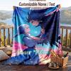 Custom Text Flannel Throw Blanket, Lightweight Cozy Bed Sofa BlanketHowl's Moving Castle