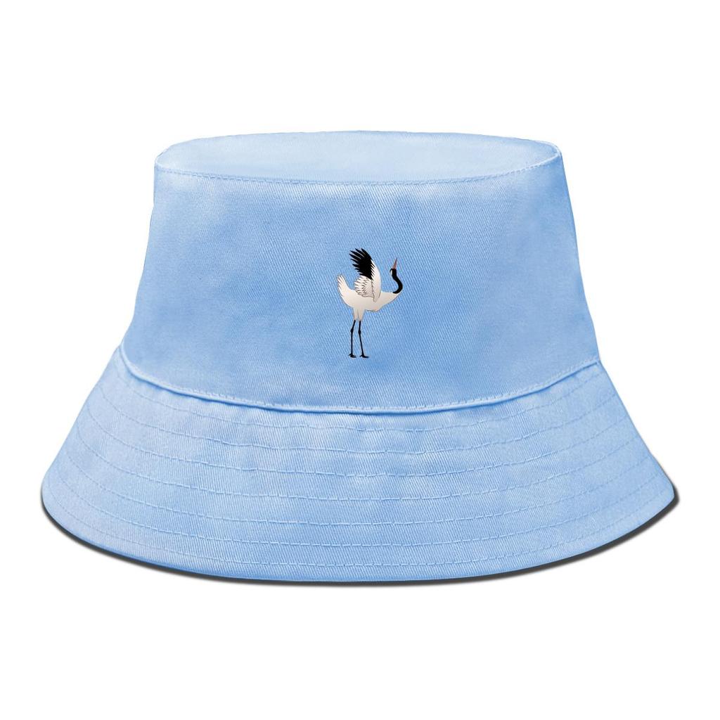 Realistic Crane Print Bucket Hat , Animal Sun Cap Spring Fashion Fit Basin Hat
