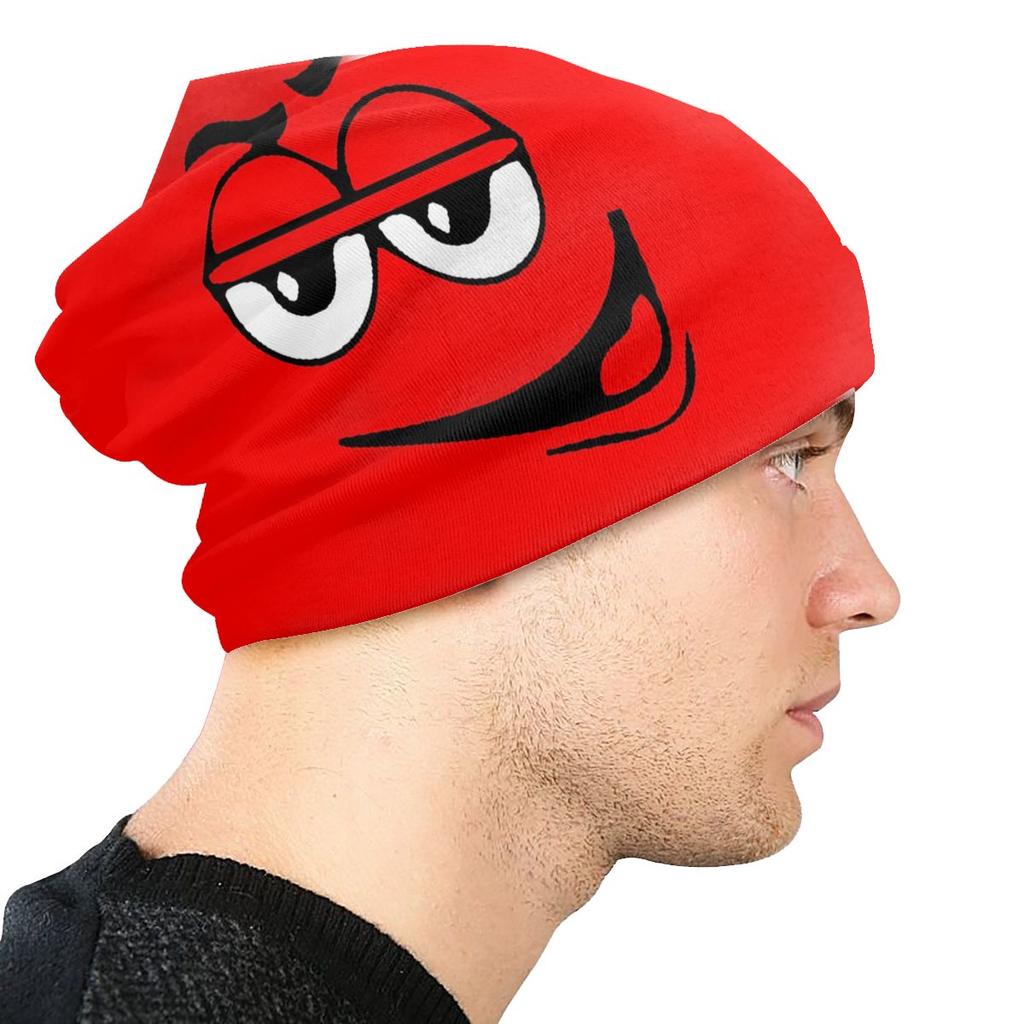 Красные конфетные лица M Шоколадные осенние женские теплые шапочки, двойные теплые шапки с капюшоном