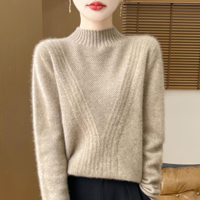 Женский кашемировый свитер Qinghe cashmere 30% кашемир 70% шерсть Женский осенне-зимний кашемировый свитер мягкий и теплый