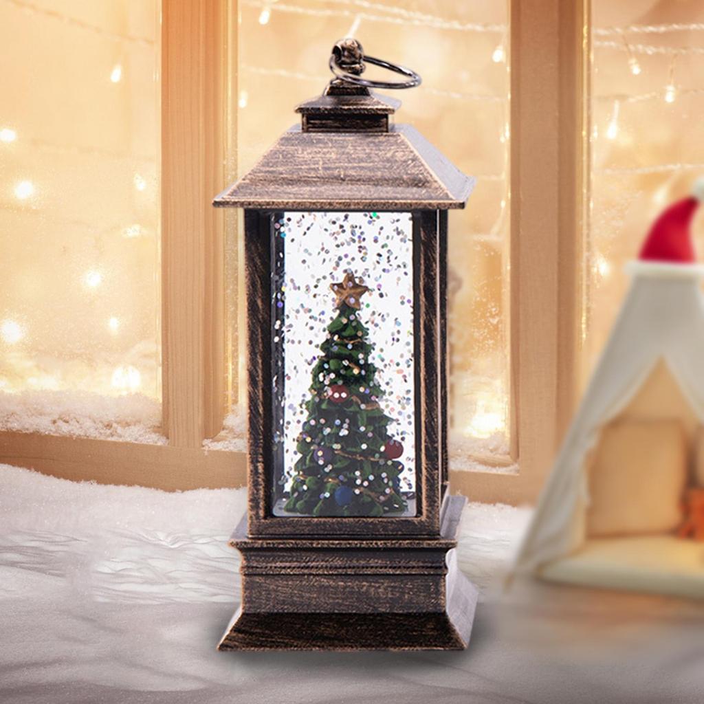 Christmas Lantern Glitter Water Battery Operated for Home Wedding Decorative