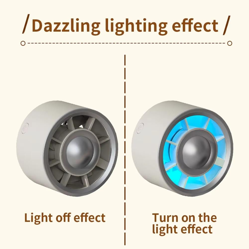Новый автомобильный мини-вентилятор, вентилятор для воздуховода, градиентная красочная подсветка, зарядный порт Type-C, подходит для 99% автомобильных вентиляторов-клипс для воздуховода