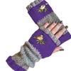 Embroidered Bird Half Finger Gloves Soft Y2k Winter Mittens Cool Knitted Fingerless Gloves  Lady