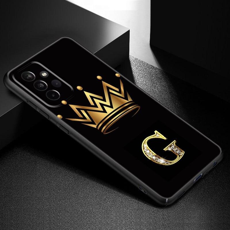 Golden Crown Letters Phone Case For Samsung Galaxy A21 A30 A50 A52 S A13 A22 A32 A33 A53 A73 5G A11 A12 A31 A51 A70 A71 A72