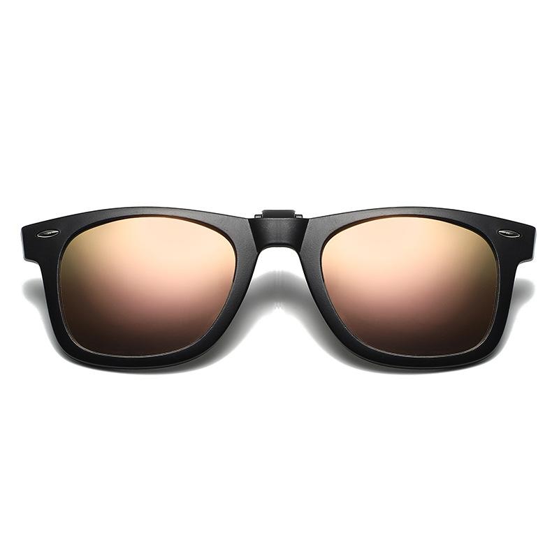 Неполяризованные мужские поляризованные солнцезащитные очки с откидной линзой для женщин, очки ночного видения для вождения, антибликовые, винтажные, квадратные, с клипсой для рыбалки