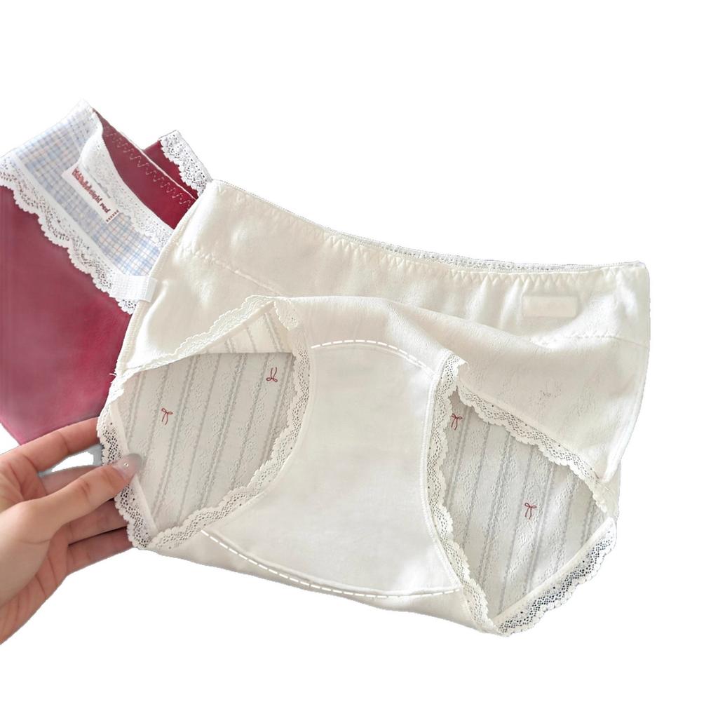 Women's Spring and Autumn Vintage Cotton Non Hip 10A Antibacterial Crotch Panties