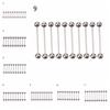 10 шт. нержавеющая сталь шарик язык пупок сосок штанга кольца стержни пирсинг тела