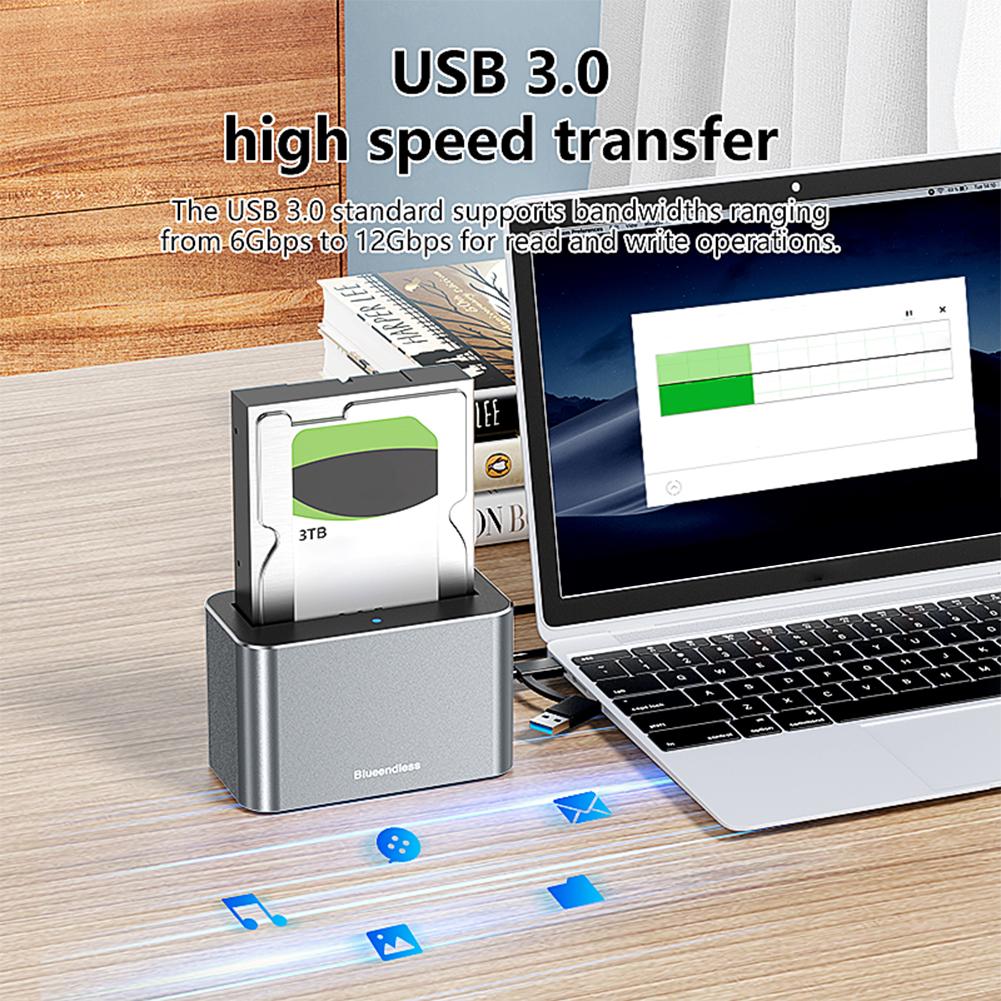 Hard Drive Dock SAS To USB 3.0 Adapter 5Gbps SAS/SATA Hard Drive Enclosure Support Up To 20TB for 2.5/3.5 in SATA/SAS HDD SSD