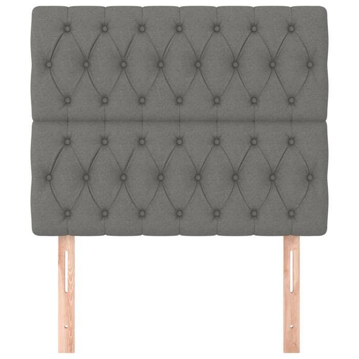 Maison Exclusive - Tête de lit Gris foncé 90x7x118/128 cm Tissu