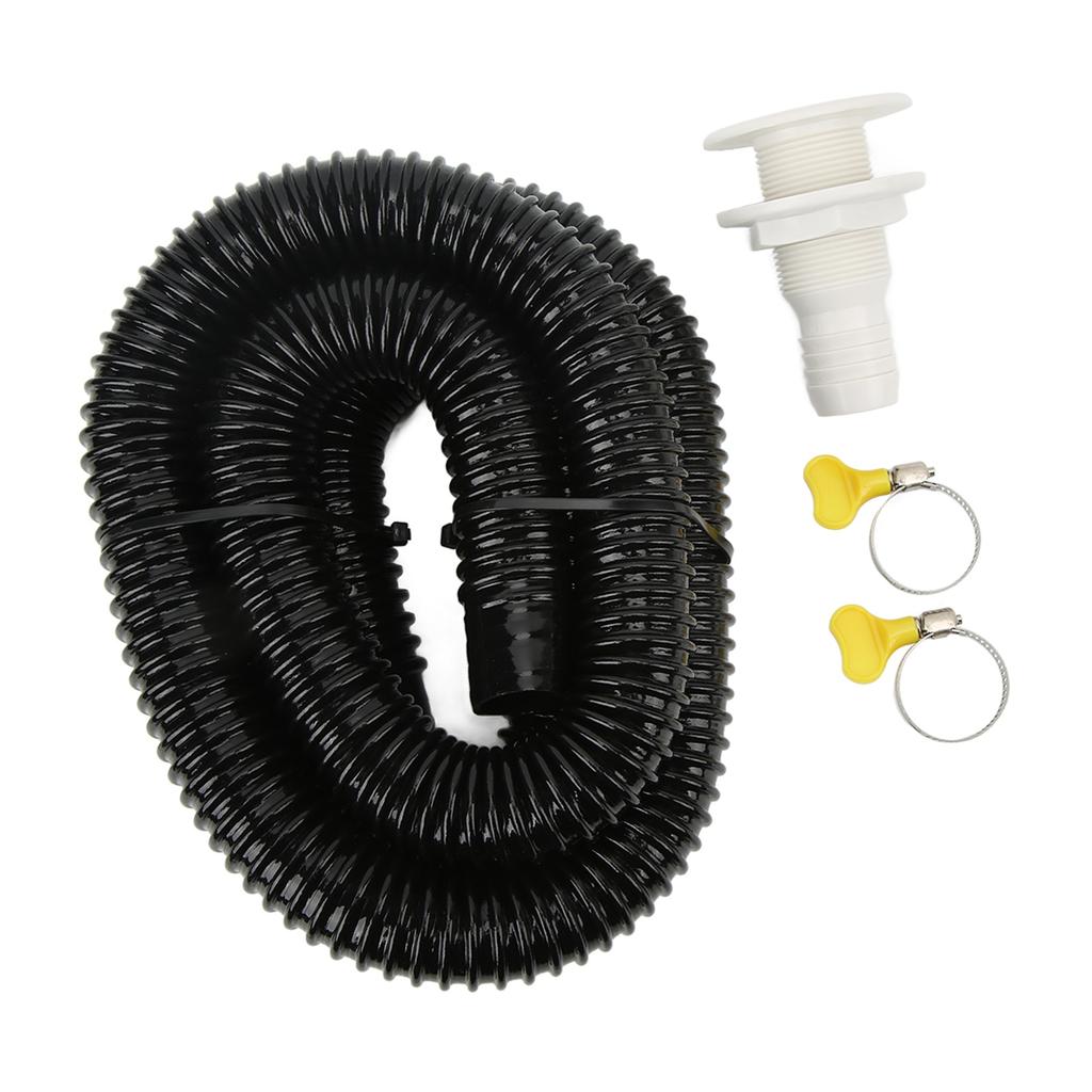 Морской установочный комплект для трюмной помпы с хомутами для шланга и сквозным фитингом для лодок, яхт, автодомов, черный, 1 1/8 дюйма