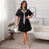 Women's Polo Neck Dress Casual Shawl Dress
