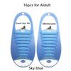 16pcs/Set Fashion Unisex Women Men Athletic Running No Tie Shoelaces Elastic Silicone Shoe Lace All Sneakers Fit Strap