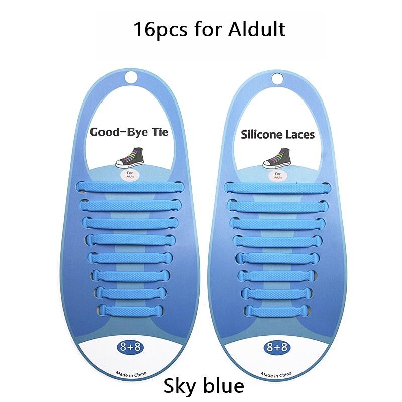 16pcs/Set Fashion Unisex Women Men Athletic Running No Tie Shoelaces Elastic Silicone Shoe Lace All Sneakers Fit Strap
