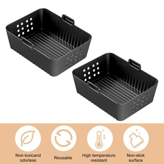 2 шт. силиконовых вкладышей для фритюрницы Ninja SL400UK, антипригарная силиконовая форма для выпечки, не содержащая бисфенол А, маслостойкая, аксессуар для фритюрницы