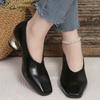 Fashion The 2025 Autumn New Style of High-end, Niche and Elegant Square Toe Single Shoes with Irregular Heels