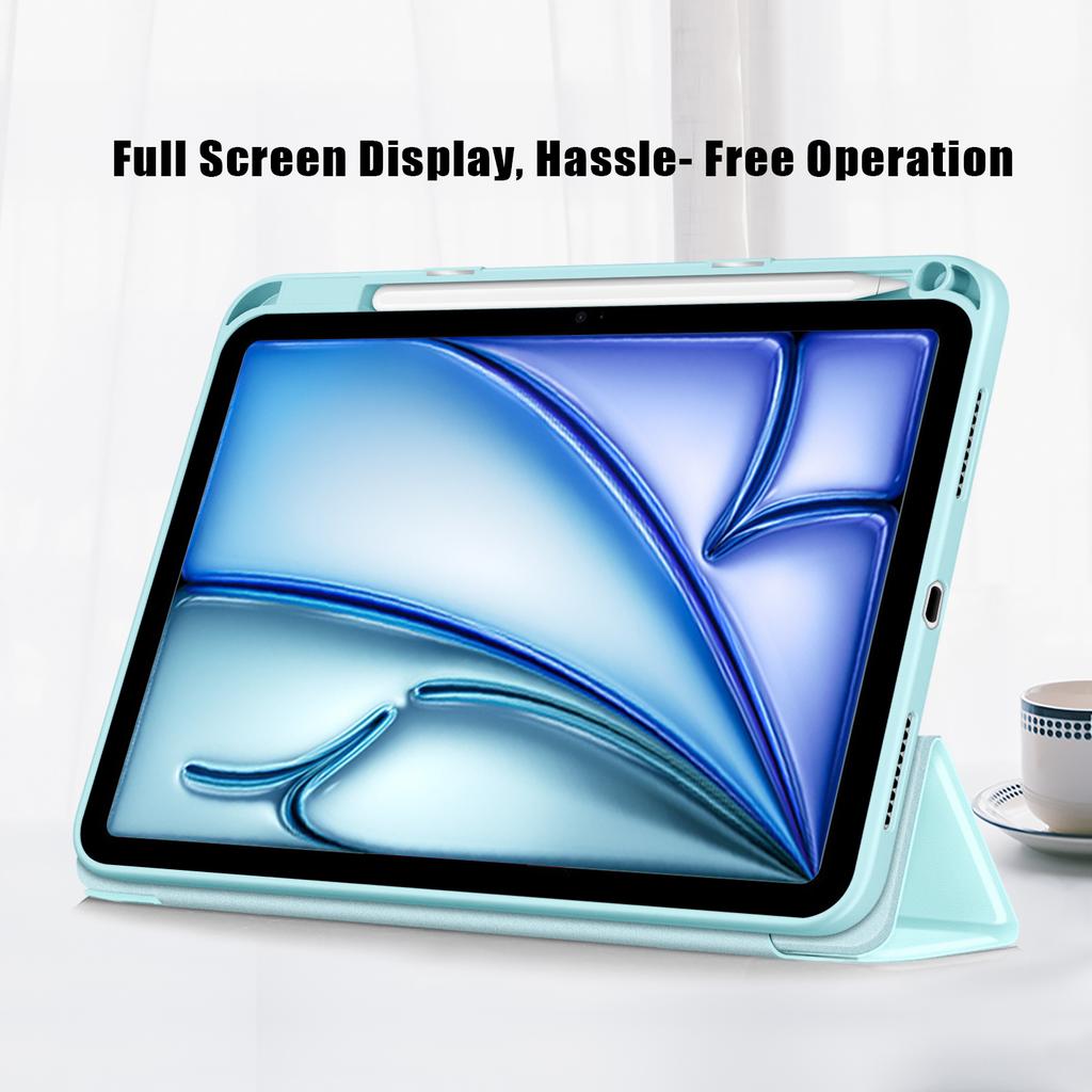 Кожаный чехол-подставка трифолд для iPad Air 11 (2025)/(2024)/Воздух (2022)/(2020)/Про 11 (2022)/(2021)/(2020)/(2018)