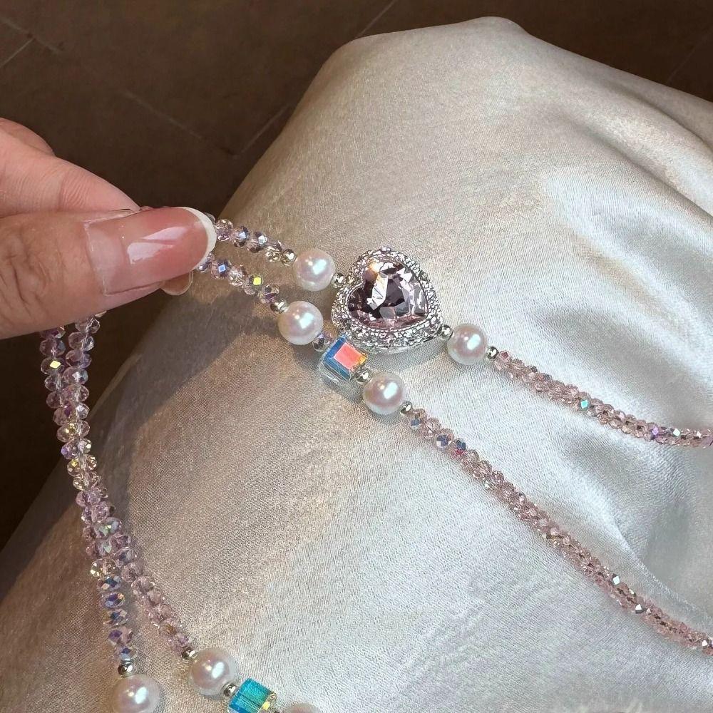 Acrylic Beaded Phone Lanyard Adjustable Mobile Phone Shoulder Strap Fashion Accessory