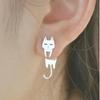 Серьги из нержавеющей стали в европейском и американском минималистском геометрическом стиле: Дизайны с кошками, бабочками и любовью