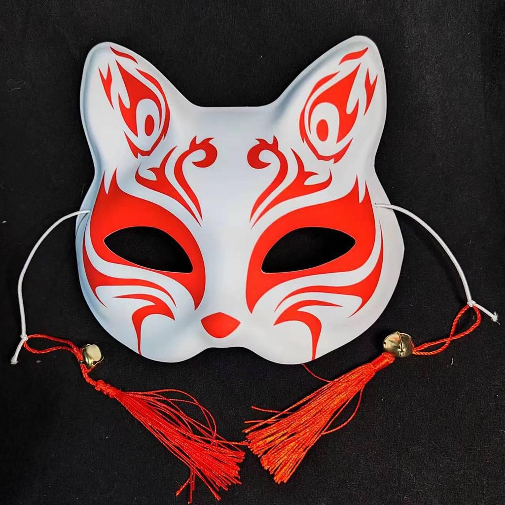 Luminous Cat Fox Mask - Hand-Painted Japanese Style Halloween Party Cosplay for Women
