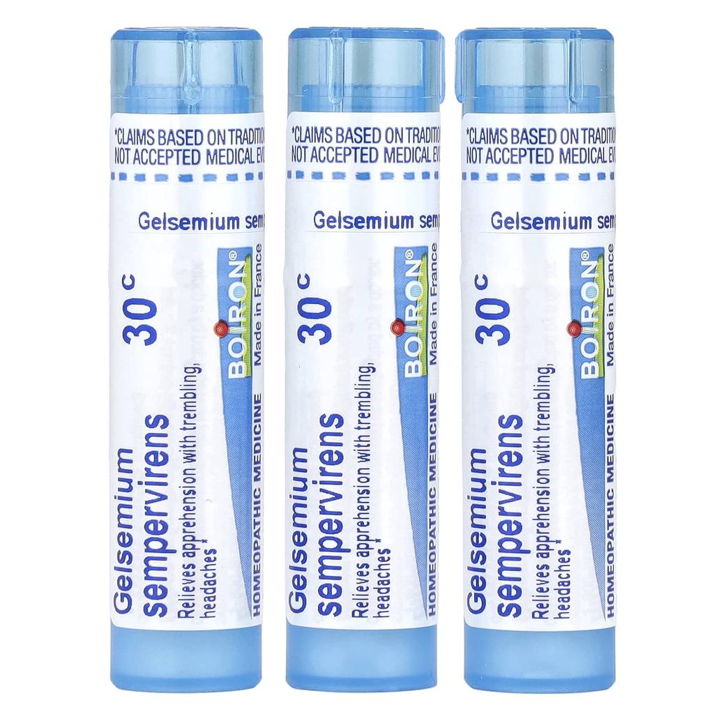 Gelsemium, Stress Relief, Melting Pellets, 30C, 3 Tubes, Approx. 80 Pellets Each