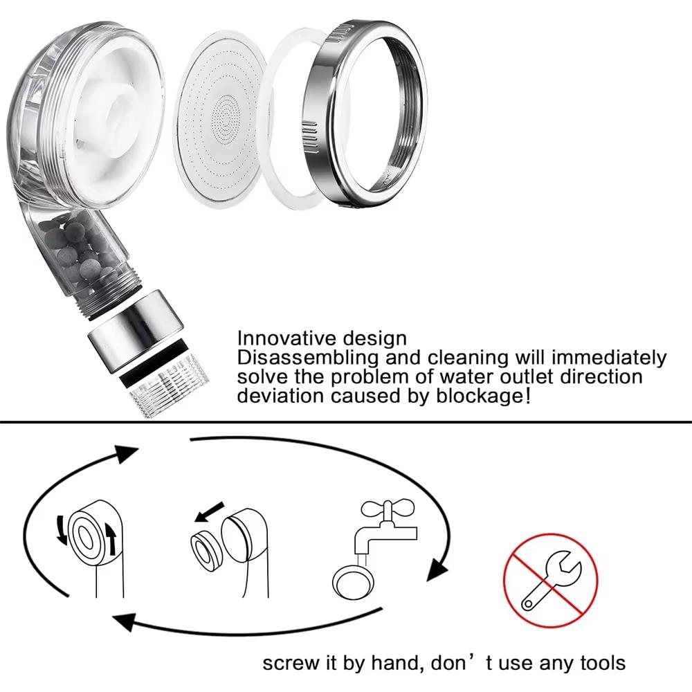 1шт фильтрованная душевая головка ABS высокого давления водосберегающий спрей ручные прозрачные душевые головки с фильтрующими бусинами для ванной комнаты