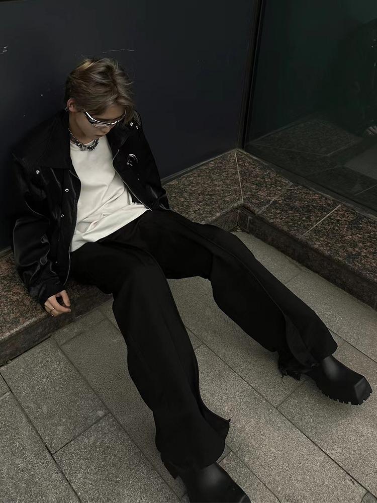 Unisex High-End Liquid Metal Star Design Short Jacket with Lapel and Drop Shoulders