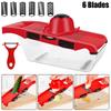 6 Blades Slicer Vegetable Mandoline Slicer Cooking Tool Sets Multi-function Fruit Cutter Grater