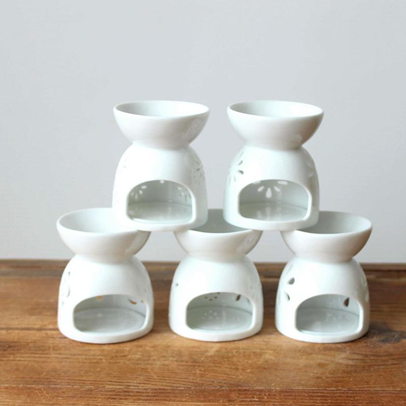 Aroma Burner Ceramic Crafts Handmade Hollow Flower Pattern Essential Oil Burner Candle Lamp Many Style Home Office Crafts Decor