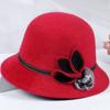 Элегантная повседневная шляпа-котелок шерстяные шляпы с цветком фетровая шляпа купольная шляпа