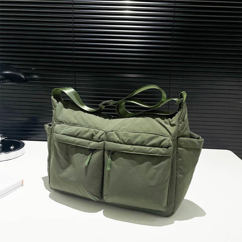 Unisex Water-Repellent Multi-Pocket Nylon Crossbody Bag