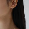 NORMALLEE [Silver 925] Single Cubic One-touch Earrings