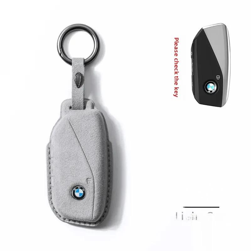 BAAWW1 BMW Car Key Cover Liquid Crystal Screen Protector Blade Buckle Case for 7 Series 740 730 535 X5 6 7 Luxury Automobile Key Holder