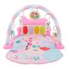 Baby Gym Play Mat Learning Sensory Sound Light Infant Kick Play Piano Mat with Rattles Toy Pink for