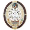 Wall Clock Radio Analog Karakuri Dark Brown Marble Pattern 465 X 384 X 101mm RE581B