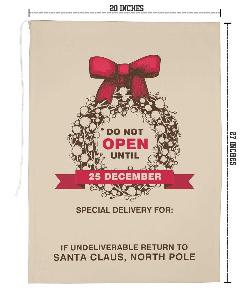 Printtoo Упаковка из 2 специальных рождественских мешков с завязками, очень большого размера, для многоразового хранения рождественских подарков, 27x20 дюймов