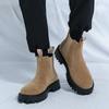 Fashion Designer Fashion New Men's Pointed Suede Leather Brown Black Shoes Casual Luxury Fashion High-top Chelsea Ankle Boots