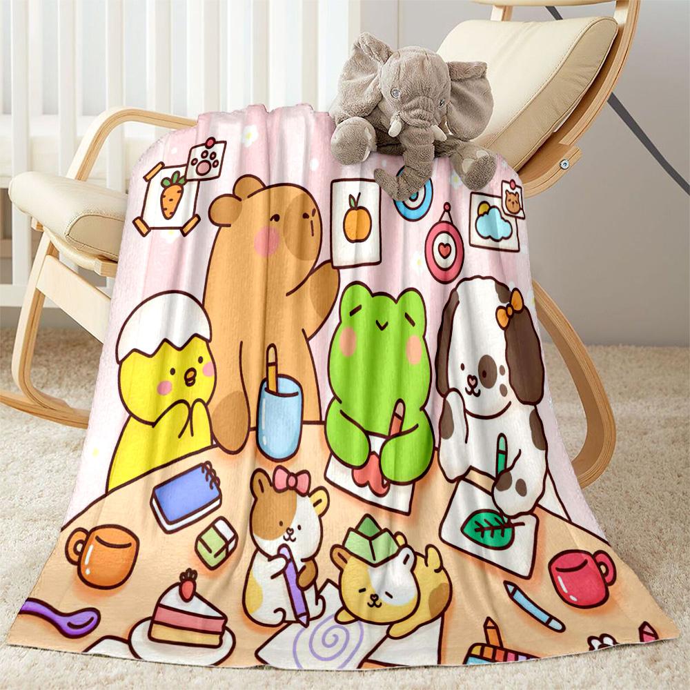 Cute Capybara Party Blankets are suitable for living rooms,making them an ideal choice for outdoor travel and gifts.