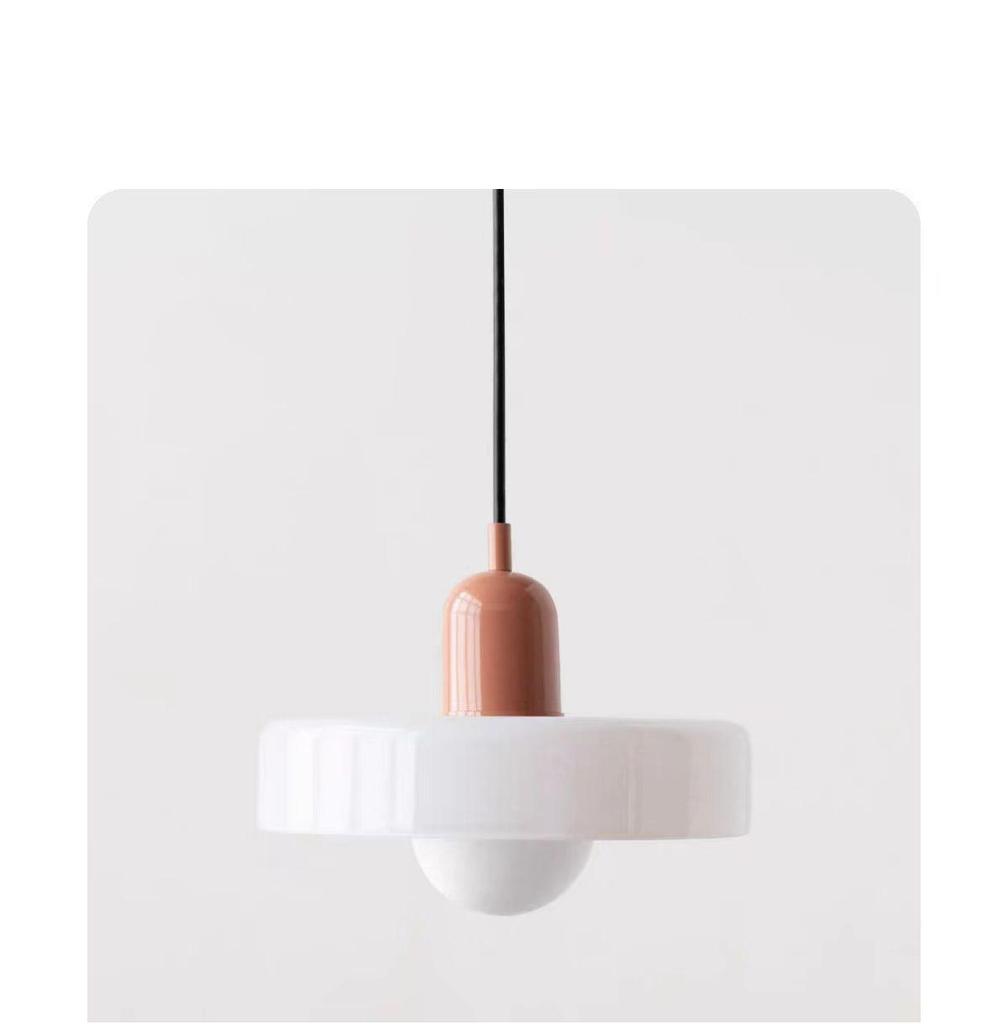 Скандинавская ретро цветная стеклянная люстра - Креативный одинарный плафон для украшения спальни, кабинета или барной стойки