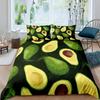 Комплект постельного белья с фруктами, милый мультяшный декор в виде авокадо, комплект из 3 предметов постельного белья с 2 наволочками, размер Queen King, полный размер, цвет паприка зеленый