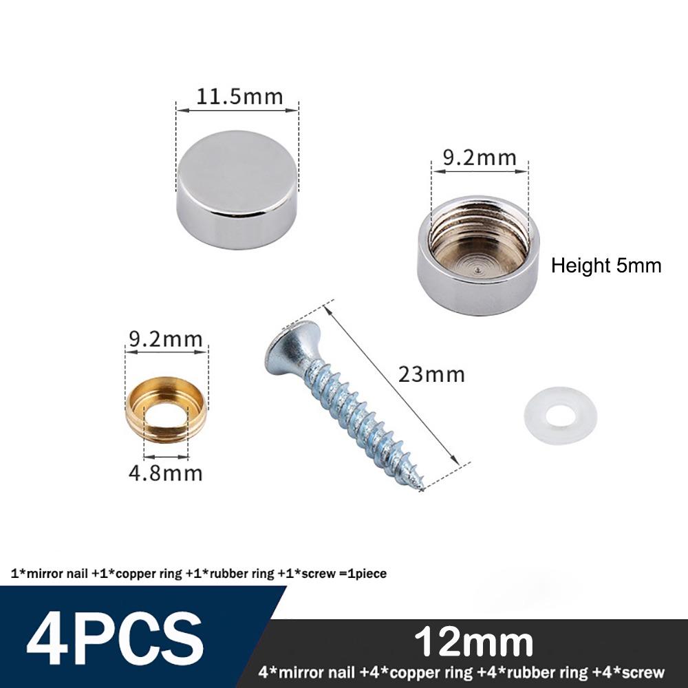 Furniture Hardware Copper Screws Decorative Cap Silver Multiple Sizes Nails Fasteners Mirror Fixing Nails Mirror