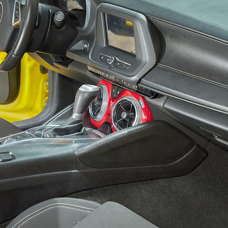 Центральное управление кондиционером, декоративная панель, защитная наклейка для Chevy Camaro 2016 Up, автомобильные аксессуары из АБС-пластика, желтый