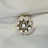 Gold Plated 925 Sterling Silver Ring, Handmade Kundan Jewelry with Moissanite for Women, Indian Jewelry